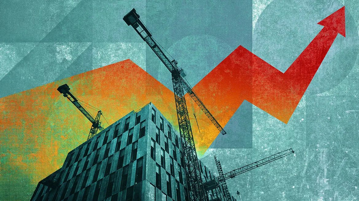 Conceptual image of construction growth and economic progress
