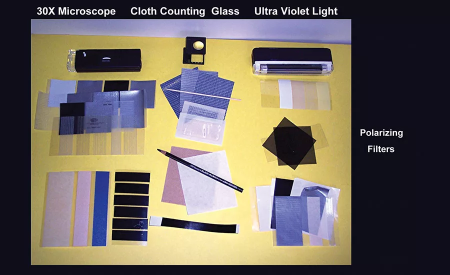 test kit for examination of adhesive tapes