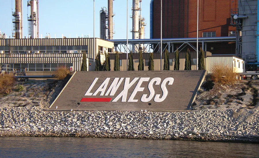 Lanxess sign on river
