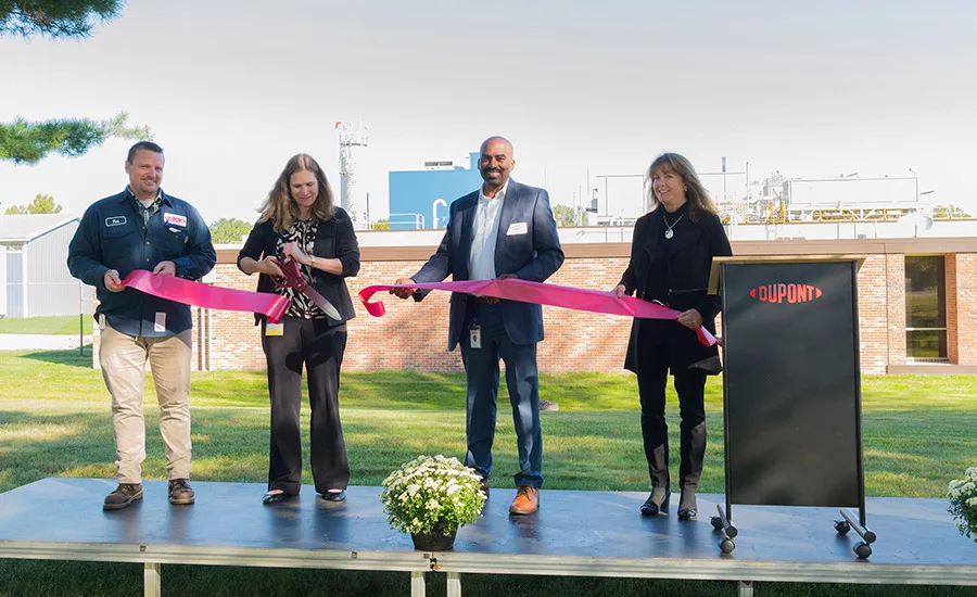 The ribbon cutting ceremony at DuPont's Healthcare Industries Materials Site in Hemlock, Mich.