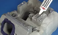 Photo of Durabond 7032 stainless steel aluminum putty applied to metal part