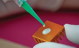 Photo of application of the master bond two part epoxy system