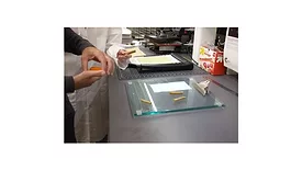 A close-up of debondable glue sticks designed by Professor Phil Costanzo and his students