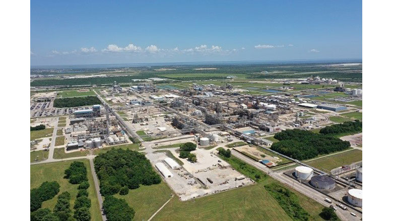 Aerial view of Covestro facility at Baytown Texas