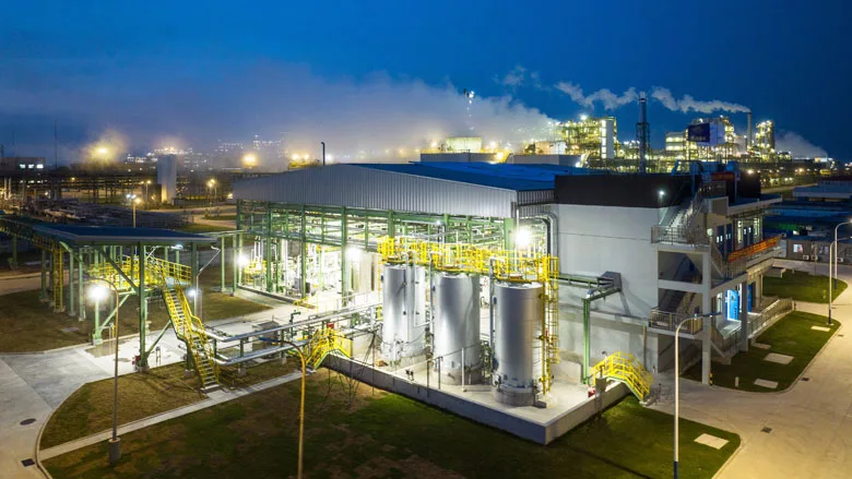 Aerial photo of Covestro's plant in Shanghai