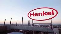 Henkel Half-year financial report 2023.jpg Henkel logo on a rooftop in Duesseldorf.