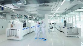 Image of a new production line for solar cells.