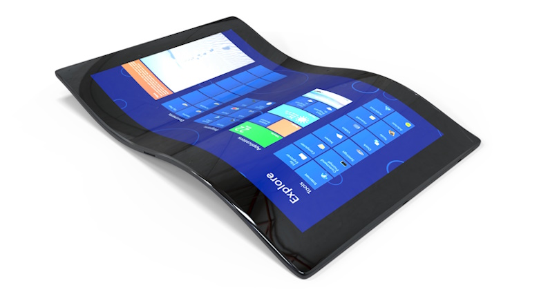 Picture of flexible screen on tablet