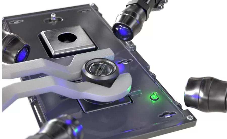 applying adhesive to automotive camers