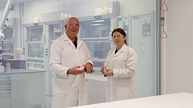 Photo of Peter Cox and Mairead Brennan from Henkel's Dublin site.