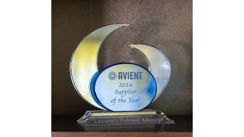 Picture of LANXESS' Supplier of the Year award from Avient