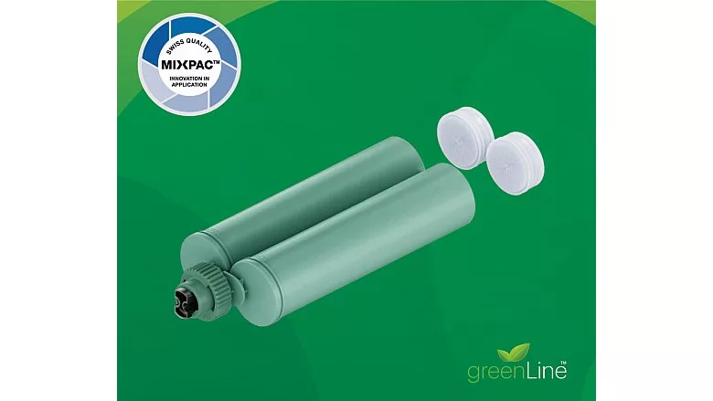 Image of MIXPAC's greenLine two-component cartridge system .