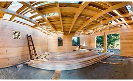 wood structure in the process of construction