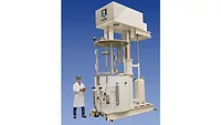 Picture of man standing next to thee ROSS PVM 500 multi-shaft mixer