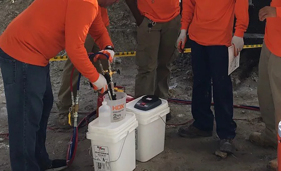 mixing adhesives for installing roof tiles