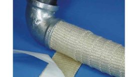 Image of Cotronic's new sticky tape insulating a pipe.