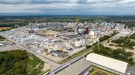 Aerial view of a chemical facility