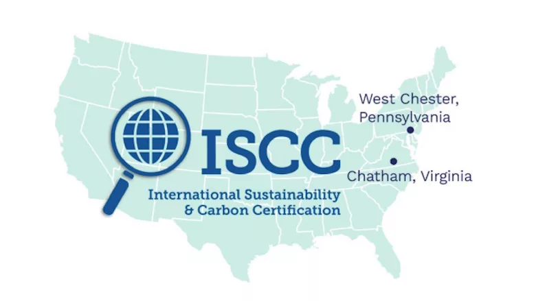 Image of US map with ISCC logo and Virginia and Pennsylvania sites identified
