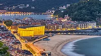 San Sebastian in northern Spain with the Kursaal Congress Center at dusk