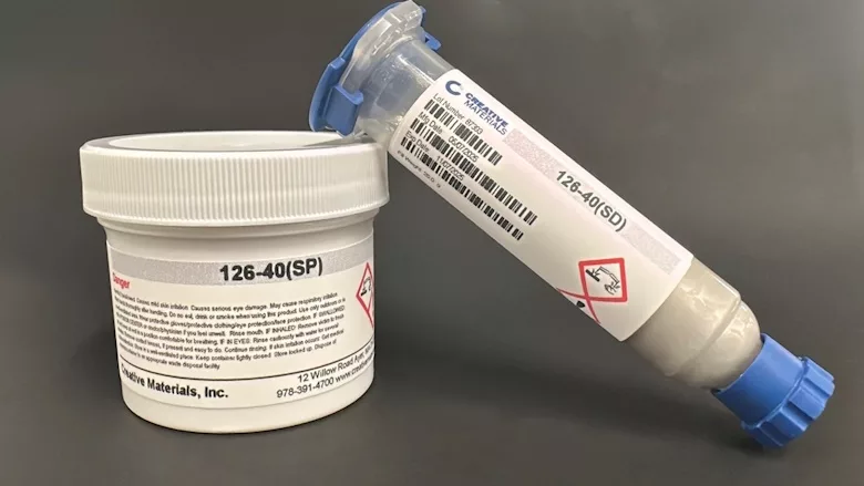 Picture of a tub and a tube of an epoxy