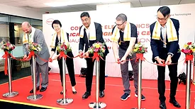 Five people at a ribbon cutting at Henkel Application Center in India