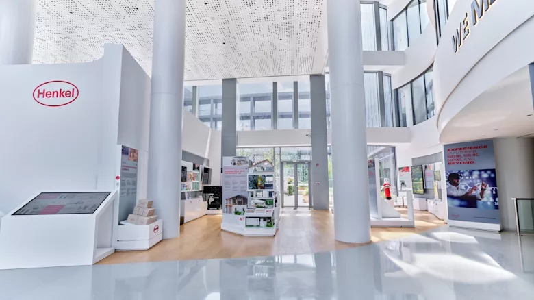The interior entrance to the Henkel Inspiration Center in Shanghai
