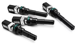 Picture of four black dispensers