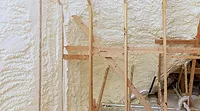 Foam insulation in a room