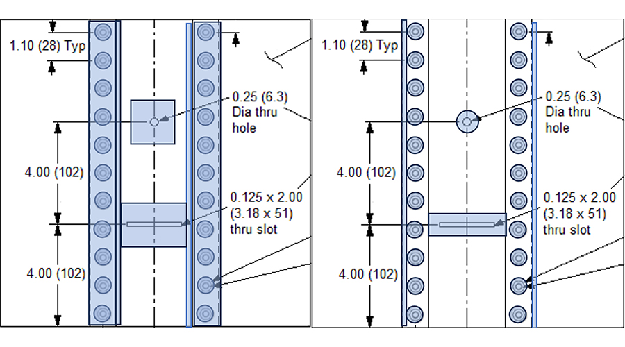 Stabond recommended sealant assembly. Left: Flame-side, Right: Cold-Side.