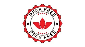 Picture of a black and white PFAS free badge seal label banner icon