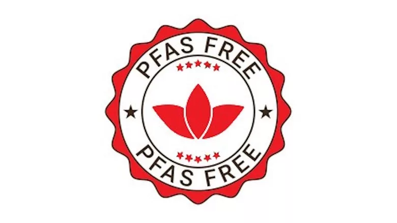 Picture of a black and white PFAS free badge seal label banner icon