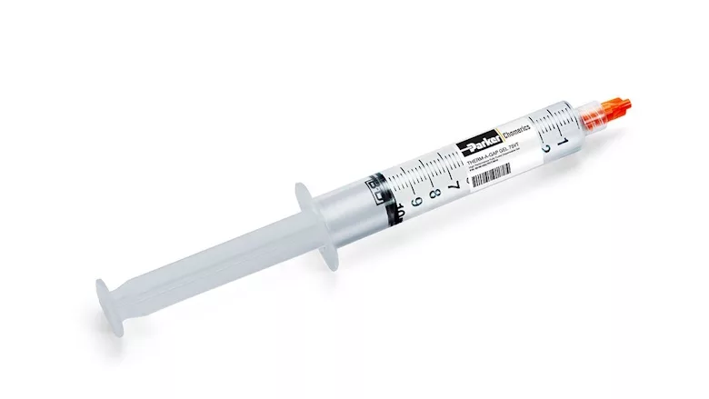 Picture of a syringe with a red cap