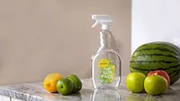 Picture of a clear plastic bottle on a counter