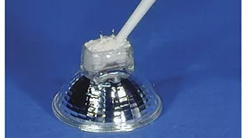 Picture of application of adhesive on a small bulb