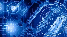 A close-up of a circuit board 