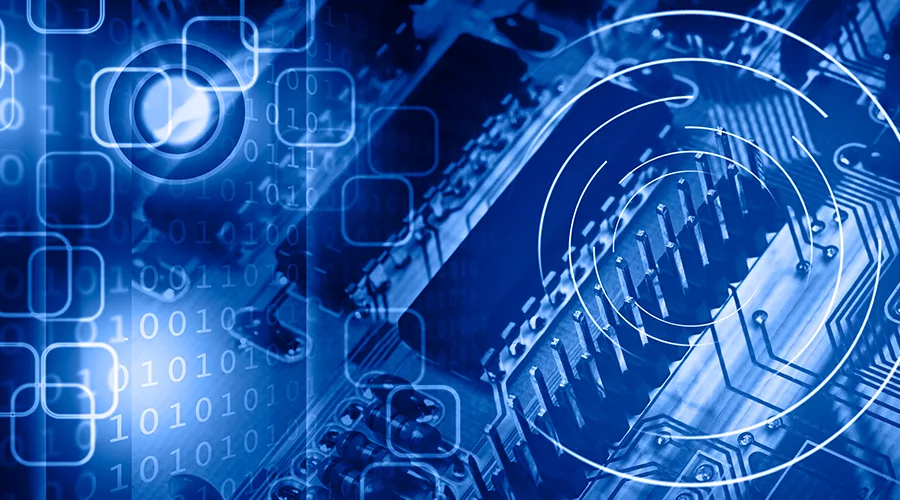 A close-up of a circuit board