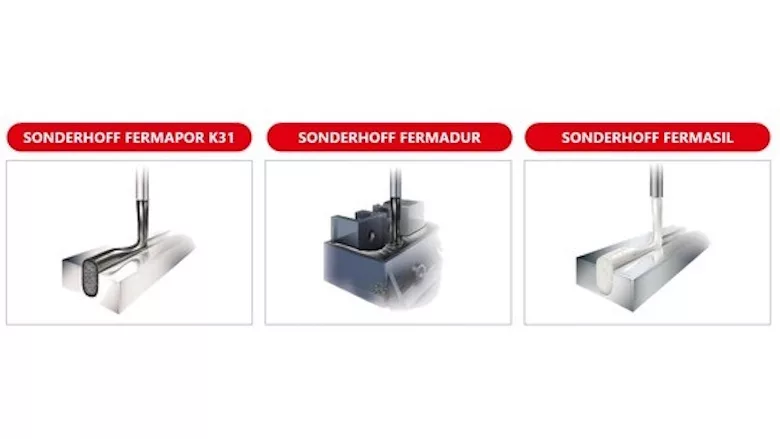 Picture of three different uses of a formed-in-place foam gasket