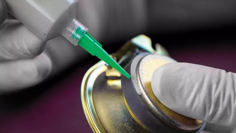 Picture of an epoxy being applied