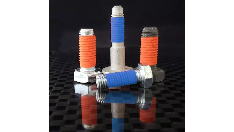 Picture of fasteners with adhesive on them