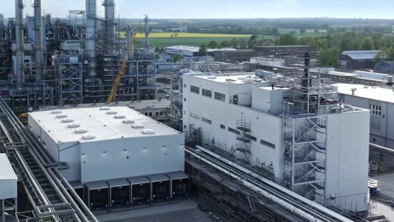 An aerial view of a chemical plant