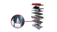 A cutout of the uses of the Bergquist TGF 10000 thermal gap filler 