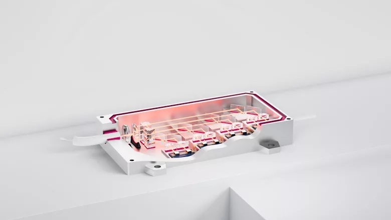 drawing of the inside of an optics and photonics semiconductor laser
