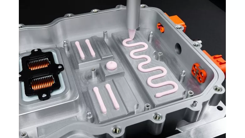 Picture of sealant being dispensed