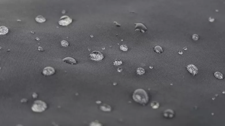 Picture of water droplets on a textile