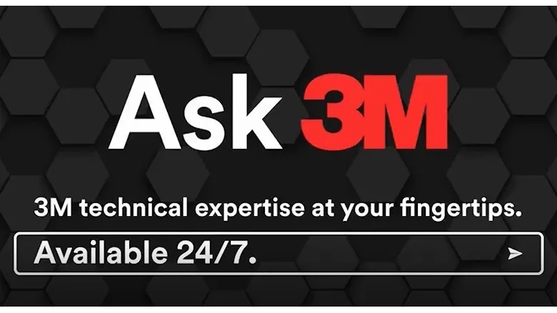 Picture of the words Ask 3M in red and white