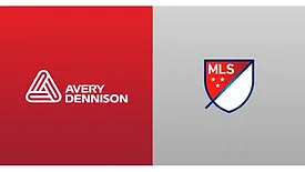 Picture of the red Avery Dennison logo and the MLS logo side by side