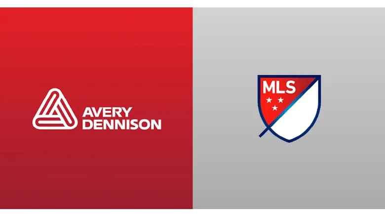 Picture of the red Avery Dennison logo and the MLS logo side by side