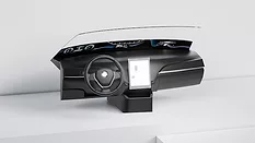 Picture of an automotive display and windshield