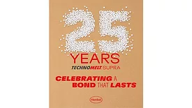 Picture of the number 25 made with hot melt adhesives