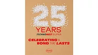 Henkel TECHNOMESUPRA 25 Years Picture of the number 25 made with hot melt adhesives